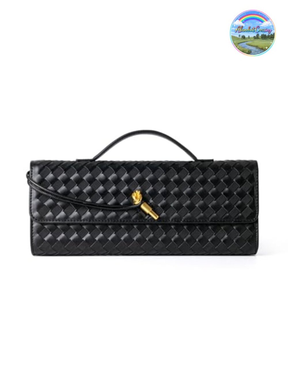 Woven Vegan Leather Suede Evening Clutch Crossbody Bag